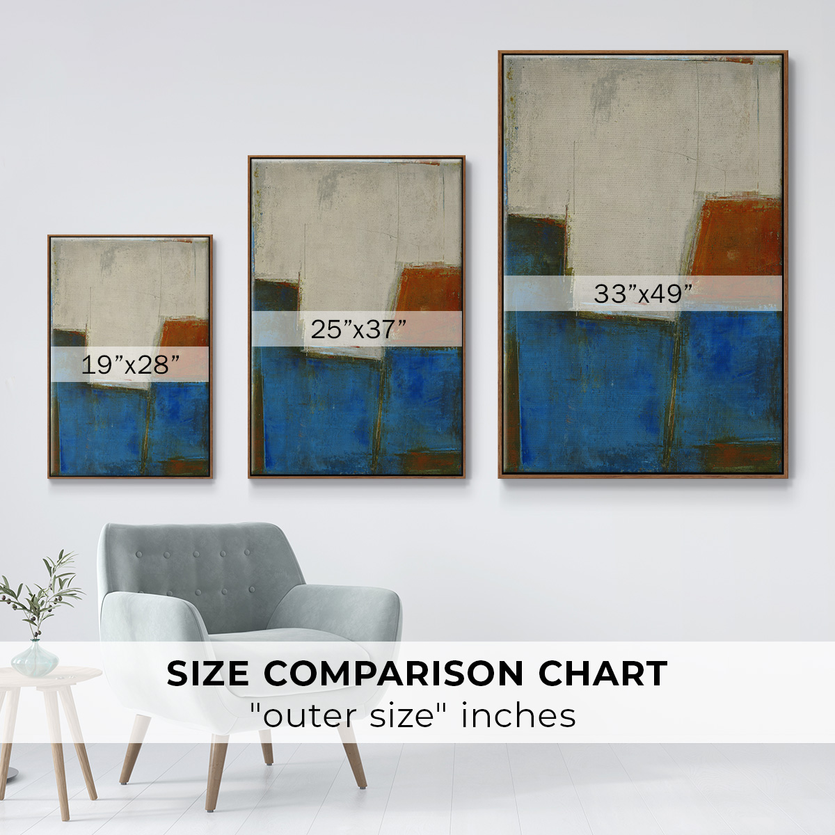 Comple x Thought Framed Premium Gallery Wrapped Canvas - Ready to Hang - 27 x 41 - Walnut Floating Frame