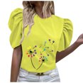 thumbnail image 2 of Fiudx Ofertas Del Día Top de Manga Corta con Cuello Redondo Regular Estampado Sexy de Verano para Mujer, 2 of 7