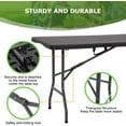 thumbnail image 4 of Bestoffice 6FT Folding Picnic Table for Outdoor with Carrying Handle,Ratten, 4 of 7
