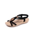 thumbnail image 5 of MKLEKYY Sandalias de Mujer de Playa, Sandalias Bohemias Planas Con Boca de Pez de Verano para Mujer, Sandalias Romanas Tejidas Con Cuentas, 5 of 5