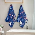 thumbnail image 3 of Watercolor Memorial Day Hand Towels 2 PCS, USA Flag Star Kitchen Towel Ultra Soft and Highly Absorbent,Decorative Fingertip Face Towel for Bathroom Hotel, 28.3"x14.4", 3 of 4