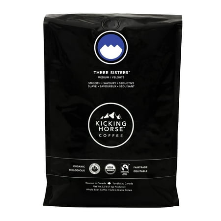 Kicking Horse Coffee, Three Sisters, Medium Roast, Whole Bean, 2.2 lb - Certified Organic, Fairtrade, Kosher Coffee Three Sisters - Medium
