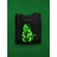 thumbnail image 3 of Fiery Green Monkey Design Sweatshirt Women -Image by Shutterstock, Female 3X-Large, 3 of 4