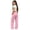 Pink-a, variant on LRen Girls Sweatpants Kids Cargo Pants Preppy Wide Leg Baggy Sweat Pants Teen Joggers Casual Preppy Back To School Trousers with Pockets 5-14 Years