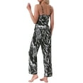 thumbnail image 3 of INSPIRE CHIC Womens Satin Loungewear Set 2 Pcs Leopard Print Cami Spaghetti Sleeveless Silky Pajama Sets with Long Pants S Jet Black, 3 of 6