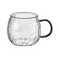 thumbnail image 1 of Vaso de vidrio borosilicato de 13.5 oz con textura glaciar y asa, taza de café con textura glaciar., 1 of 7