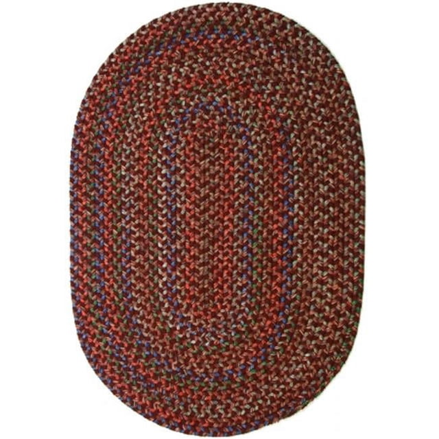 Rhody Rug KA43R036X060 Katie 3 x 5 ft. Multi Indoor-Outdoor Oval Braided Rug, Burgundy
