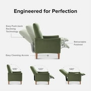 Mopio Arthur Recliner Chair with 3 Positions, Premium Velvet Accent Chair, Mid Century Modern Reading Chair, High Back Padded Support Comfy Sleeper Armchair, Nursery Chair for Living Room, Bedroom