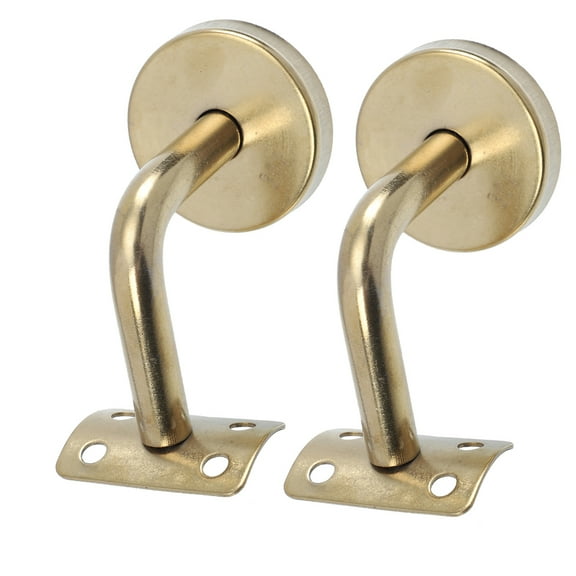 RENACLIPY 2-Pack Metal Handrail Brackets Stainless Steel Banister Support Hardware for Staircase Safety