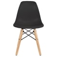 thumbnail image 3 of 2xhome Set of 4 Kids Size Plastic Toddler Chairs with Natural Wooden Dowel Legs, Black, 3 of 9