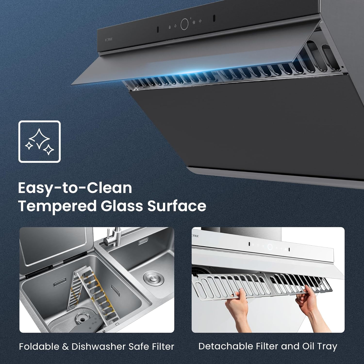 FOTILE 30 inch Ducted 1100-CFM MoonShadow Under Cabinet Range Hood
