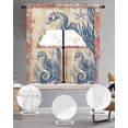 thumbnail image 3 of Blue Red Coastal Kitchen Curtains Sets 24 Inch Length with Valance, Beach Starfish Coral Vintage Seahorse Swag Valances and Tiers Curtain Set Drapes Swag Curtains for Living Room, Bathroom, Bedroom, 3 of 6
