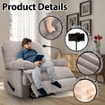 thumbnail image 3 of Brown Modern Oversized Recliner Chair for Living Room, Extra Wide Manual Recliner with Footrest and Soft Fabric, Comfortable Lounge Seating, 3 of 10