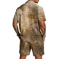 thumbnail image 6 of Men's 2 Piece Casual Retro Summer Beach Button Down Shirt Short Sleeve Shirts and Shorts Outfits Sets, 6 of 6