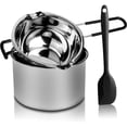 thumbnail image 1 of Juego de ollas de doble caldera, olla de acero inoxidable con espátula de silicona para derretir chocolate, hacer velas (600 ml y 1600 ml), 1 of 5
