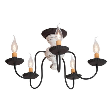 Irvins Country Tinware Irvin's Country Tinware Thorndale Ceiling Light in Vintage White