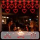 thumbnail image 1 of Luces de cortina LED, tiras rojas en forma de corazón - Alimentadas por pilas, ventosa colgante, decoración romántica para la propuesta de matrimonio, interior exterior, 20x20cm, pack de 3, 1 of 6