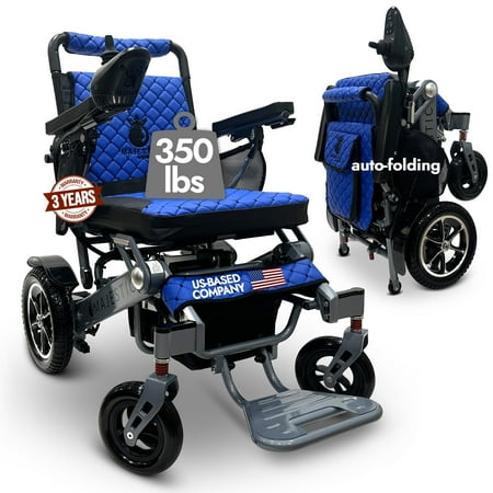 ComfyGO Electric Wheelchairs for Adults - Portable Lightweight Folding Wheelchair, All Terrain Power Motorized Wheel Chair, 220 Lbs Max Capacity, 17.5″ Seat, 16 Miles Range (Red)