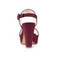 thumbnail image 2 of BLISSFUL STEP Women Platform Slingback Block Heeled Sandals Burgundy 9, 2 of 6