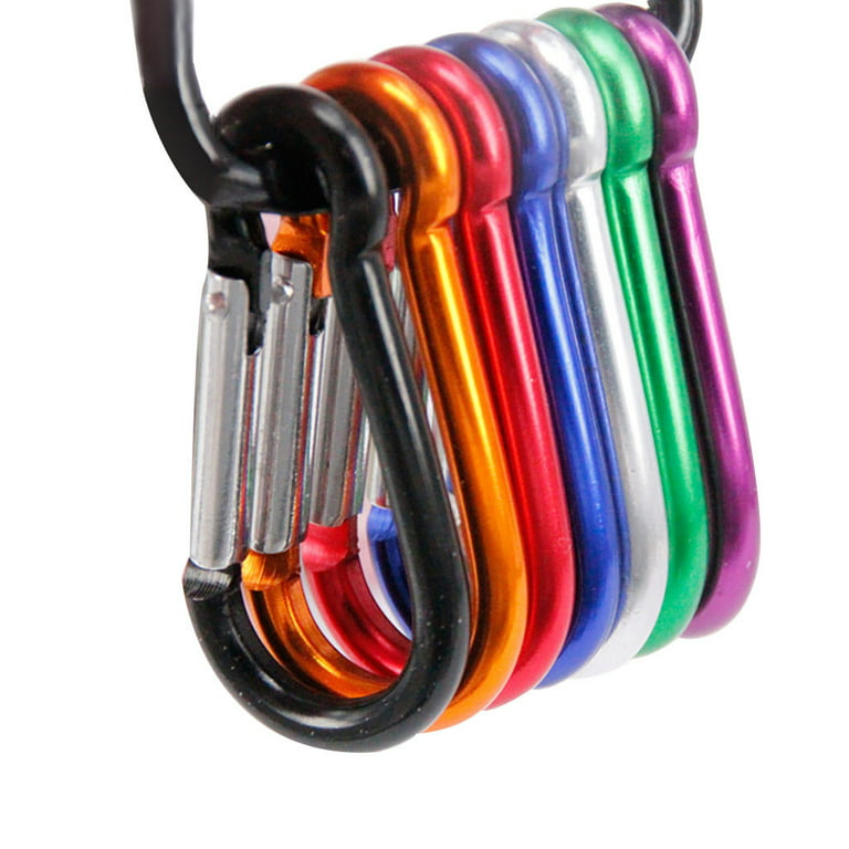 Toyfunnuy 7Pcs Aluminum Snap Hook Carabiner D-Ring Key Chain Clip Keychain  Hiking Camp 