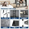 thumbnail image 3 of Biwat Wardrobe Closet with 3 Hanging Rods, Portable Closet Wardrobe Non-Woven Fabric Cover, Closet Organizers for Bedroom and Living Room, Grey, 3 of 3
