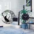 thumbnail image 2 of Arte de pared,Estatua decorativa de pared de gato negro de metal,Escultura de pared de metal minimalista con adorno de pared,Reloj de pared grande,Reloj de pared acrílico silencioso y sin tictac, 2 of 8