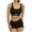 Black, variant on Women's Soft Cup Bikini Set Two Piece Swimsuit with Standard Straps Scoop Neck Solid Pattern Quick Dry Nylon Spandex for Vacation
