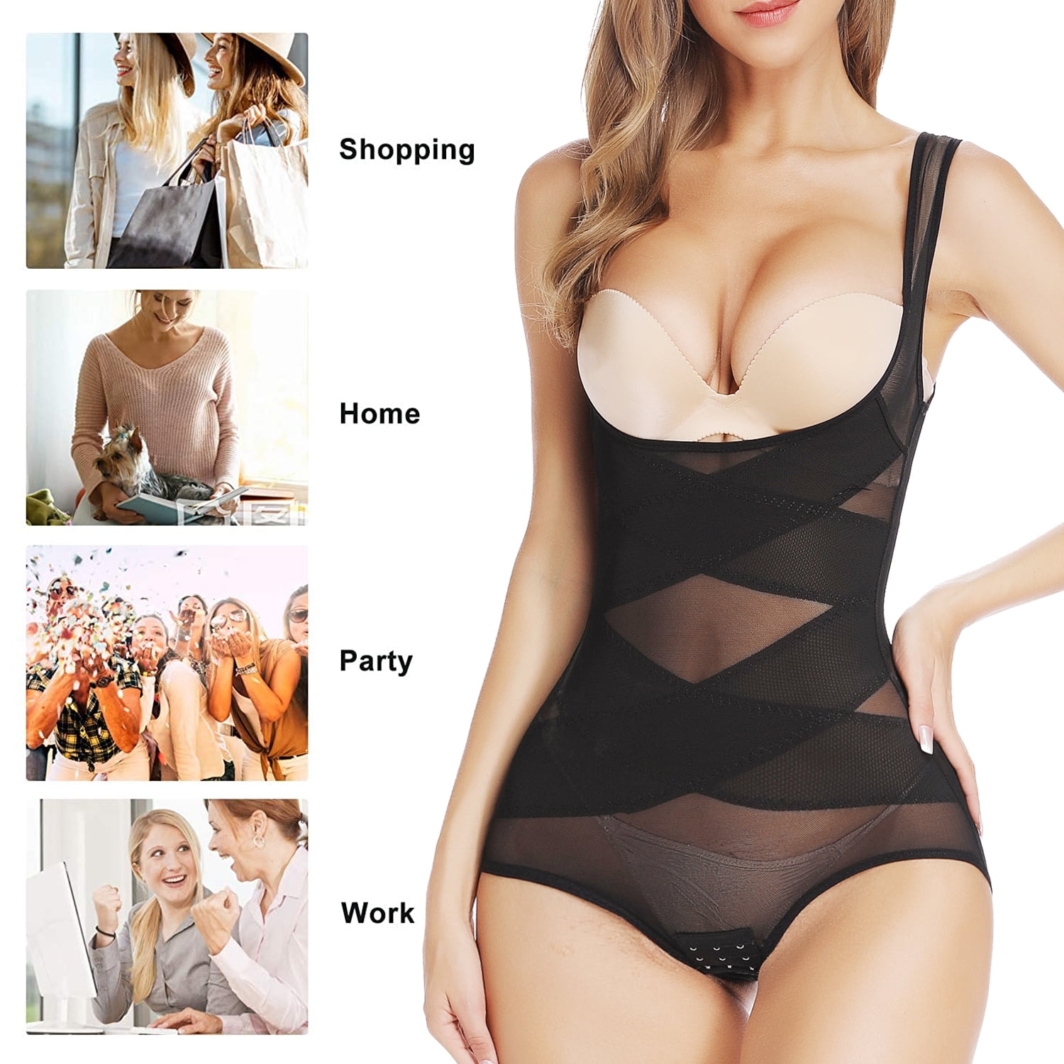 Shapewear Bodysuit for Women Tummy Control Butt Lifter Panty Hi-Waist Trainer Stomach Body Shaper Slimming Girdles