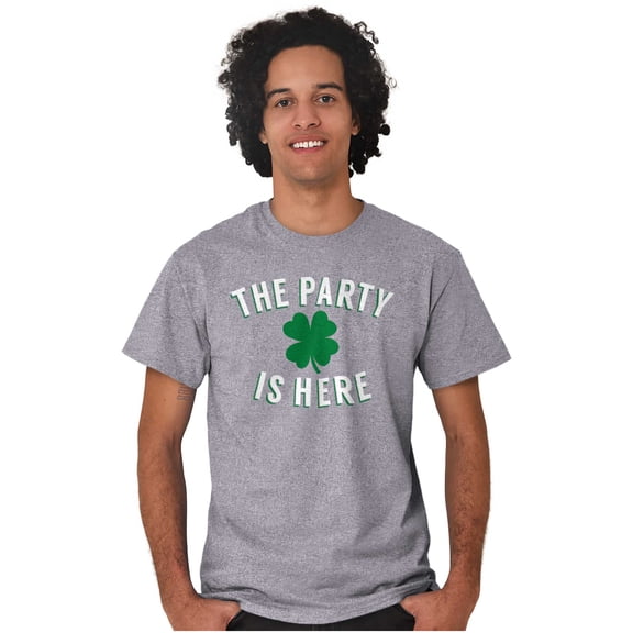 St Patricks Day The Party Is Here Men's Graphic T Shirt Tees Brisco Brands S