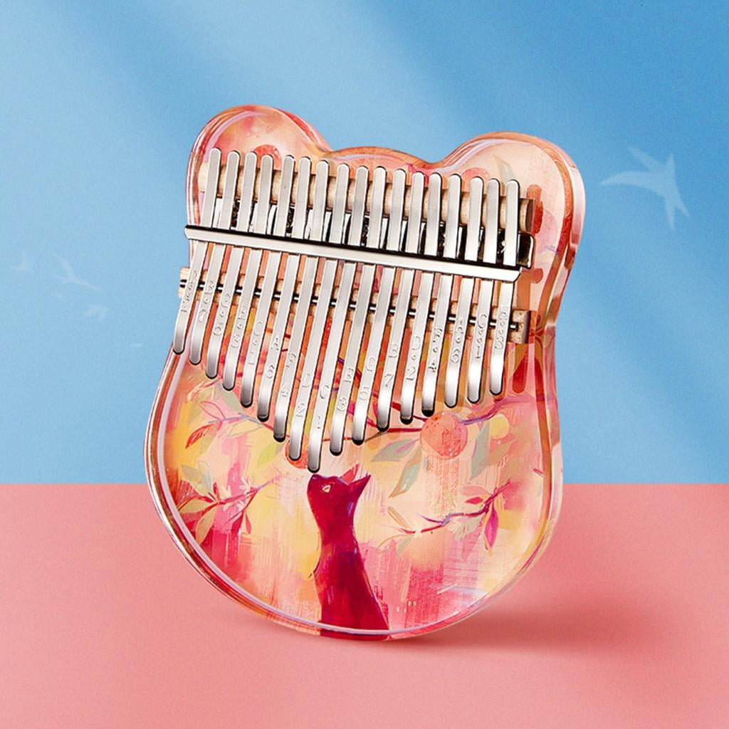 Yihuala Thumb Piano Kalimba Instrument 17/21 Keys Acrylic Finger Piano Musical Instruments with Tuning for Beginner