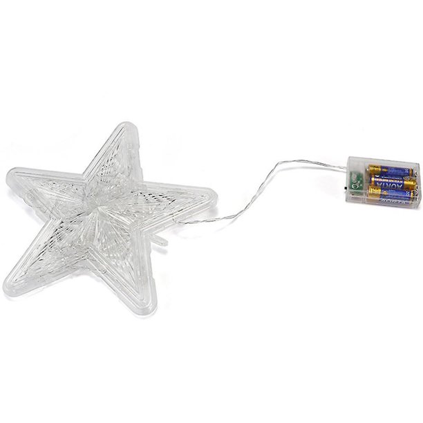 Árbol de Navidad iluminado con luces LED, adorno de estrella iluminado para decoraciones de árboles de Navidad