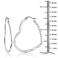 thumbnail image 5 of Gem Stone King 1.75 inches Stainless Steel High Shine Silver Tone Heart Shape Hoops Earrings Jewelry for Women, 5 of 5
