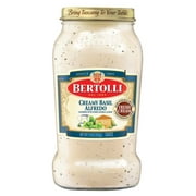 Bertolli Creamy Basil Alfredo Pasta Sauce Made with Parmesan Cheese, Cream and Butter, 15 oz