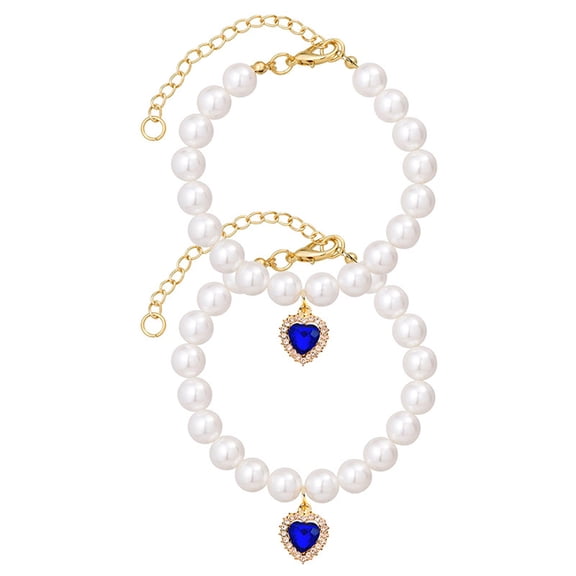 1 Pc Dog Collar for Small Dogs Dog Pearl Necklace Collar 12-14 Inch Rhinestone Dog Collar Adjustable Pearl Dog Collar for Puppies Kittens Pets Daily Wear Special Occasions