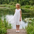 thumbnail image 5 of Girls Party Dress Sleeveless Tulle Tutu Dress Elegant Toddler Flower Girl Wedding Dress for Kids, Ivory, Sizes 4-5Y, 5 of 7