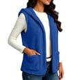 thumbnail image 4 of Diufon Fleece Vest Women Casual Sleeveless Hooded Jacket Fall Winter Warm Open Front Outerwear with Pockets, 4 of 10