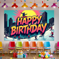 thumbnail image 6 of Vibrant Ski Themed Happy Birthday Banner Backdrop Party Decorations Photography Props Birthday Party Supplies Background for Indoor Celebrations Outdoor Gatherings and Photo Booths, 6 of 8
