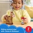 thumbnail image 2 of Fisher-Price Little People Disney Pixar Toy Story Bobbin’ Bullseye & Jessie, Toddler Figure Set, 2 of 7