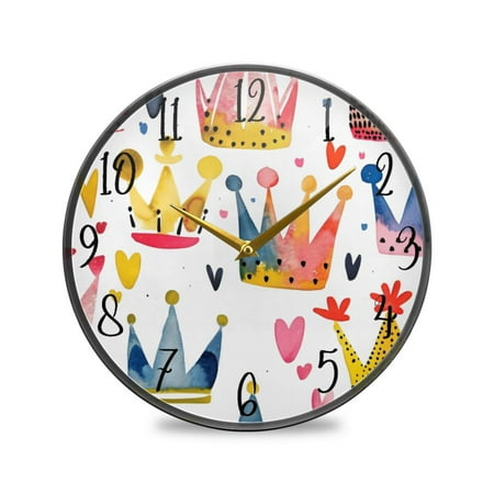 Acrylic Circular Clock 9.5x9.5 Inch Circular Clock Decorative Clock Creative Clock Dual-Purpose Clock Wall Clock Clock Decorate Your Space Lovely Tiara