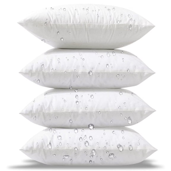 Phantoscope Waterproof 18x18 Outdoor Pillow Inserts 4 Pack, Square Waterproof Outdoor Bulk Set