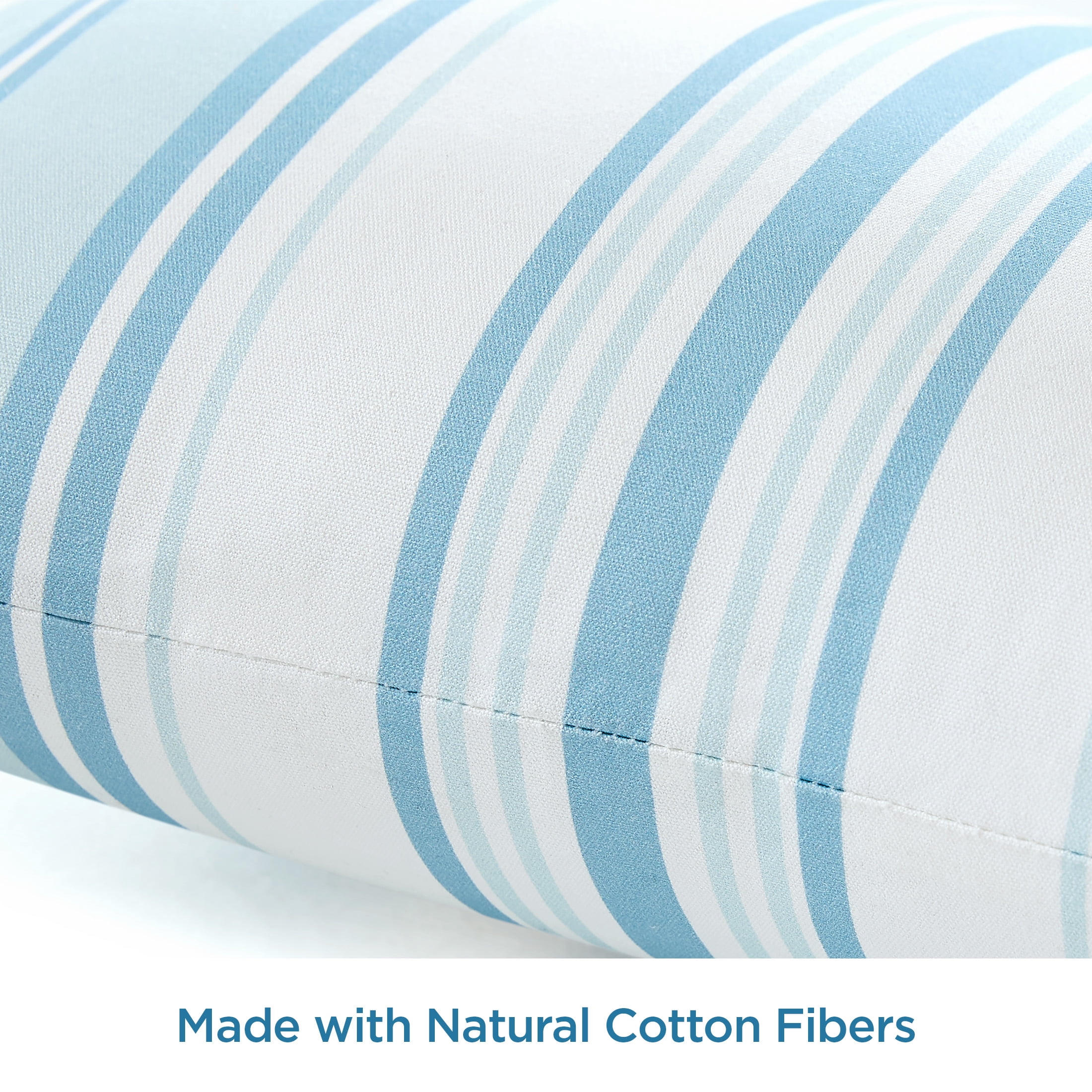 Coastal Living 12" x 18" Blue Striped 100% Cotton Decorative Throw Pillow for Couch or Bed