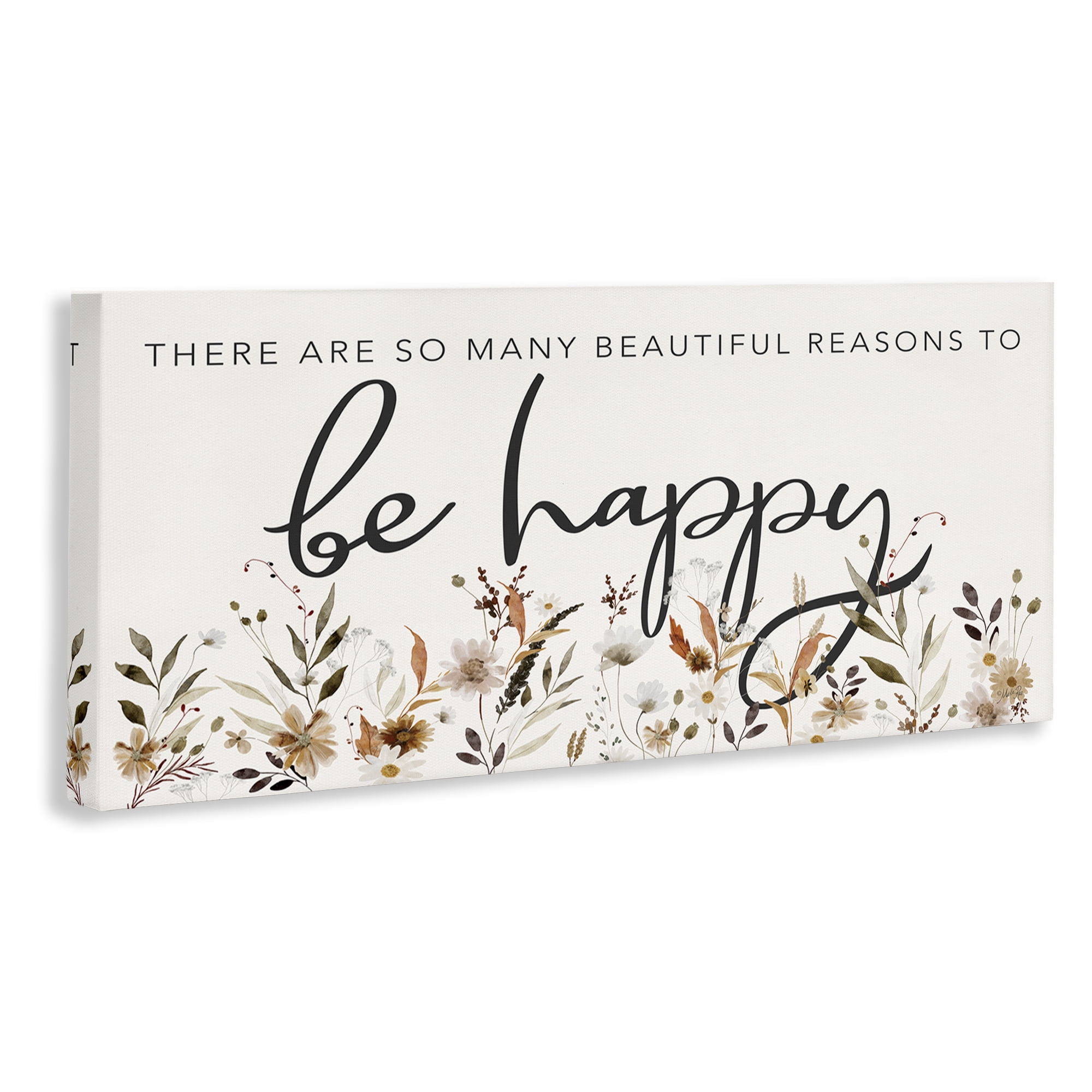 Stupell Industries Beautiful Reasons Sentiment Plants & Flowers Painting Wrapped Canvas Art Print Wall Art, 48 x 20
