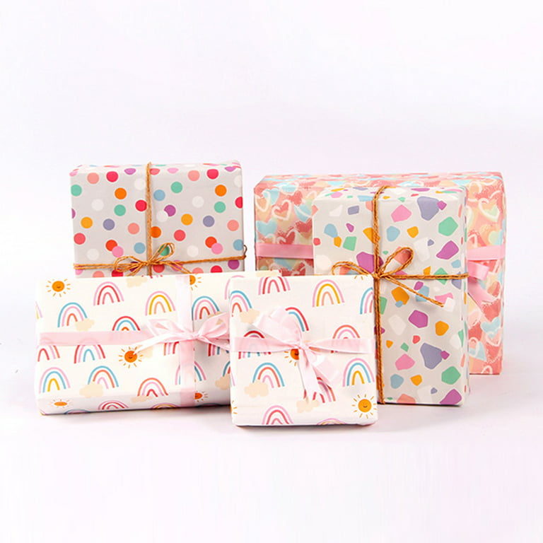 Jam Paper Solid Color Wrapping Paper - 25 Sq ft Each - Assorted Bright Glossy Colors - 6 Rolls/Pack
