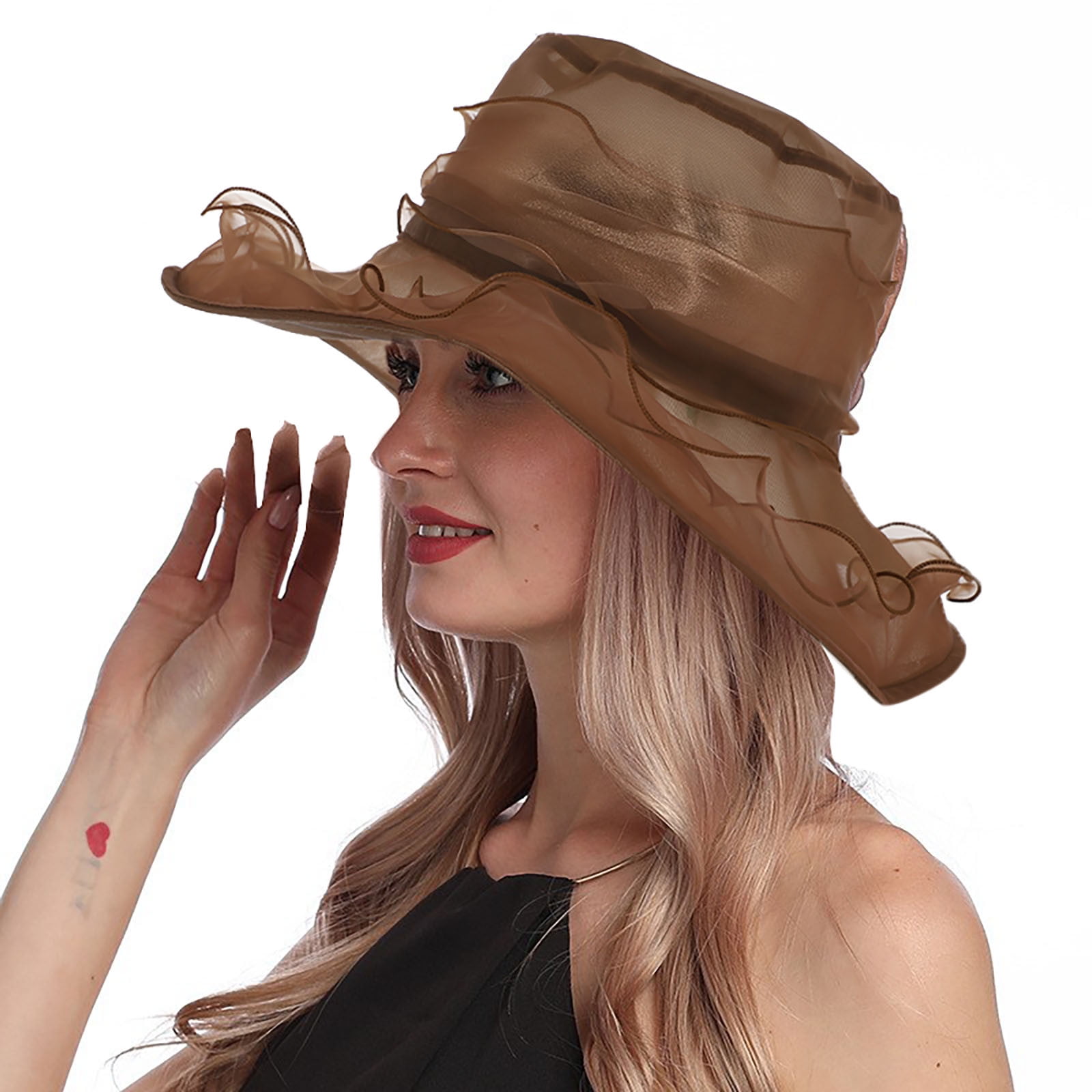 1PC Hat Brown Women
