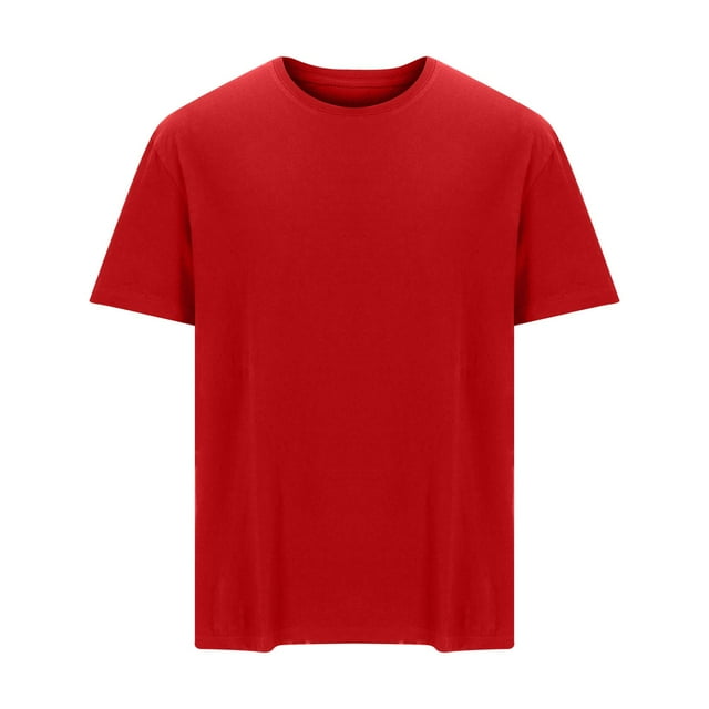pstuiky camisetas de hombre, Camiseta informal de verano para hombre, de color liso, holgada, de manga corta y cuello redondo ropa de hombre xxl
