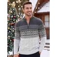 thumbnail image 6 of COOFANDY Mens Quarter Zip Pullover Sweaters Casual Slim Fit Knit Texture Sweater Fair Isle Pattern, 6 of 7