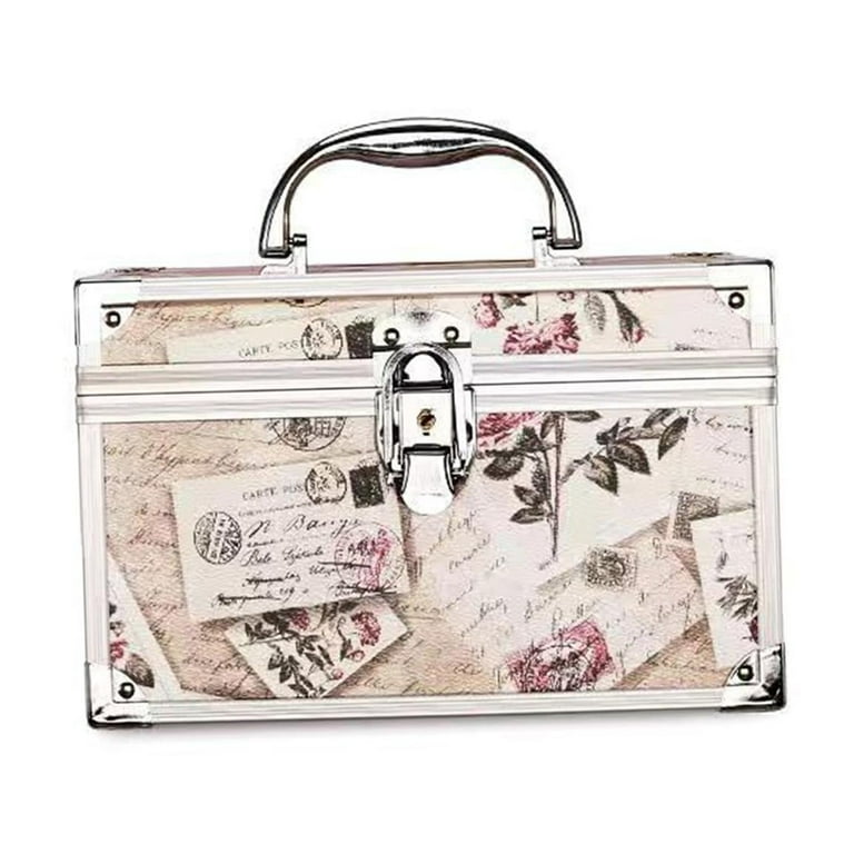 Stgfyxgs Cosmetic Storage Box Portable Makeup Bag with Mirror Waterproof Makeup Box Organizer with Tray Vanity Table Travel Women s S Envelope