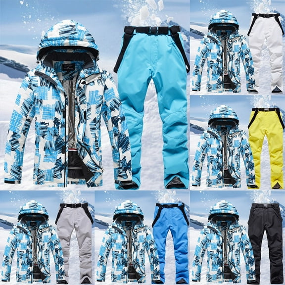 Snowboard Jacket Snow Suits For Women Men's Winter Windproof Waterproof Snowsuit Snowboard Jacket and Ski Pants for Snow Sport