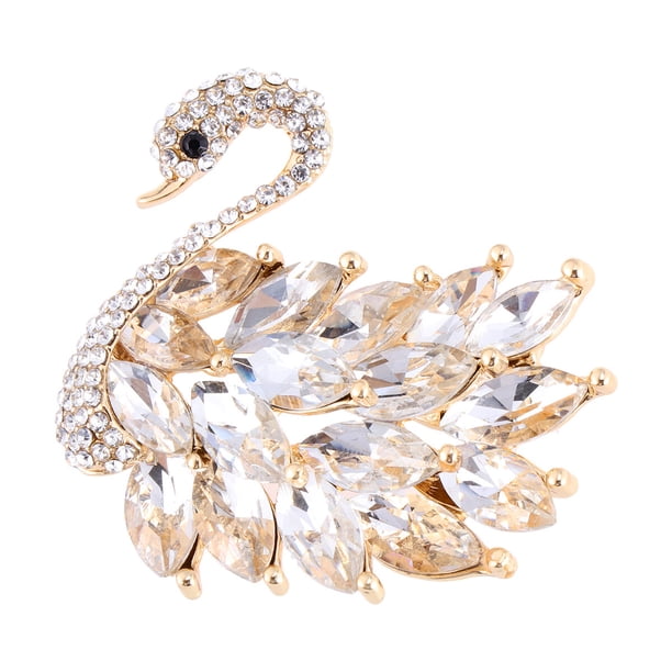 EeaseMX 1 broche de cisne de aleación de circón, elegante broche de ramillete, joyería de moda para mujer.