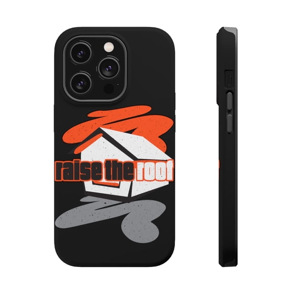 DistinctInk Tough Case for Apple iPhone 15 PRO (6.1" Screen), Compatible with MagSafe Charging - Raise The Roof